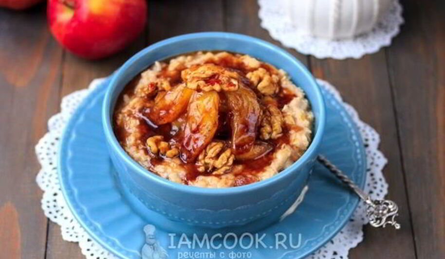 Рецепт геркулесовой каши яблочный пирог