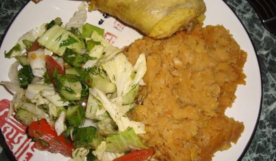 Рецепт гороховой каши с мускатным орехом и соевым соусом