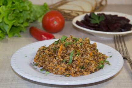 Гречка по купечески с фаршем