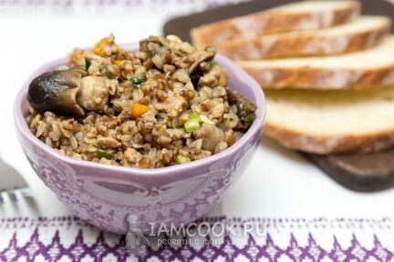 Гречка с фаршем и грибами