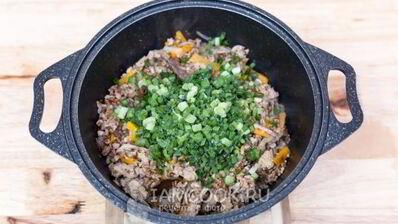 гречка с фаршем и грибами