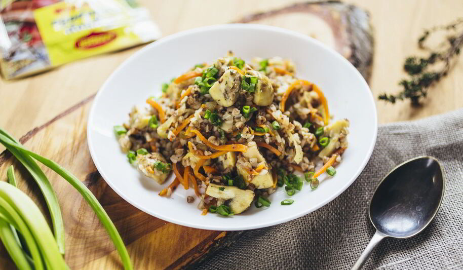 Рецепт гречки с грибами и овощами