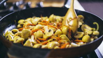 гречка с грибами и овощами