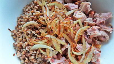 гречка с курочкой под сыром