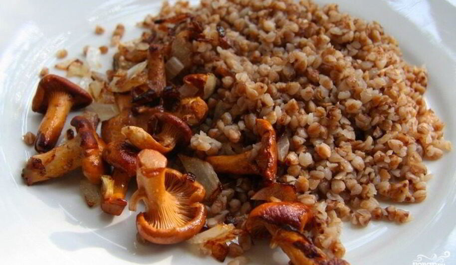 Рецепт гречки с лисичками