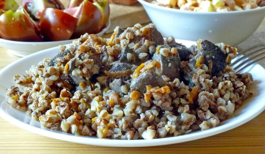 Рецепт гречки с печенью
