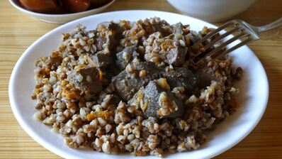 гречка с печенью