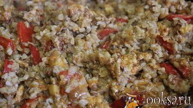 гречневая каша с болгарским перцем и фаршем