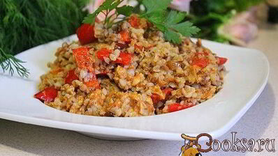 гречневая каша с болгарским перцем и фаршем