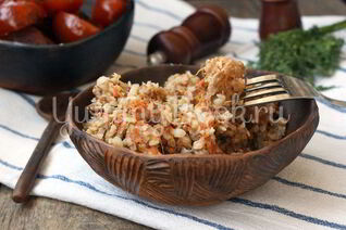 Гречневая каша с мясом в мультиварке