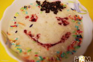 Каша овсяная с яблоком и бананом