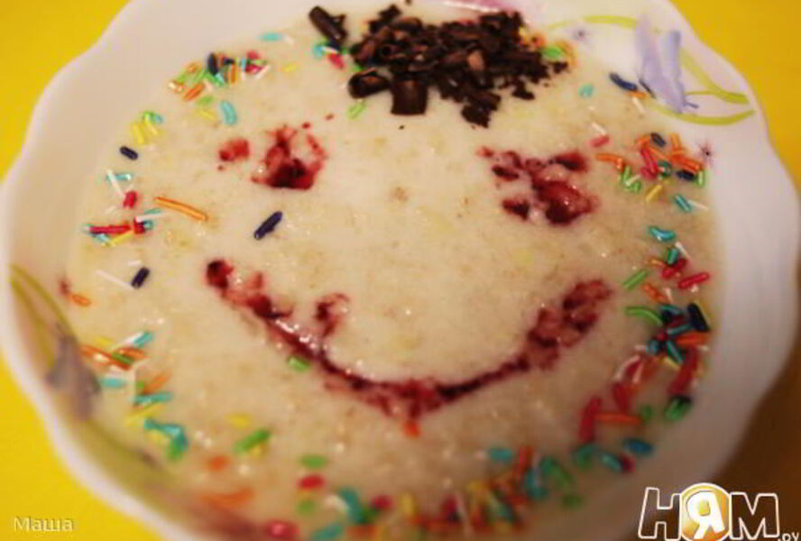 Каша овсяная с яблоком и бананом