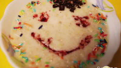 каша овсяная с яблоком и бананом