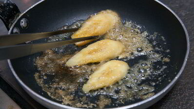 каша овсяная с жареными бананами