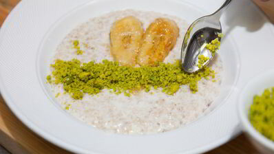 каша овсяная с жареными бананами