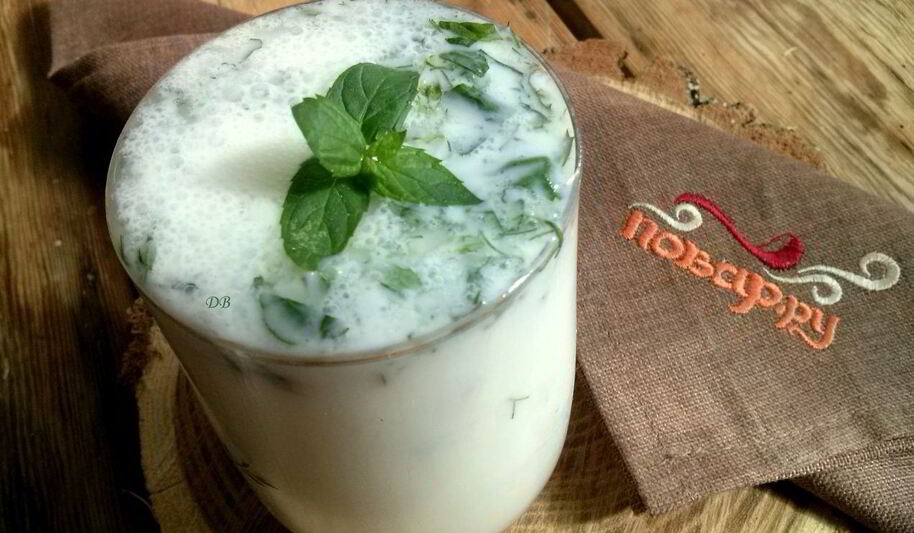 Рецепт айрана из кефира с зеленью