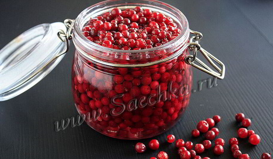 Рецепт брусники в сиропе