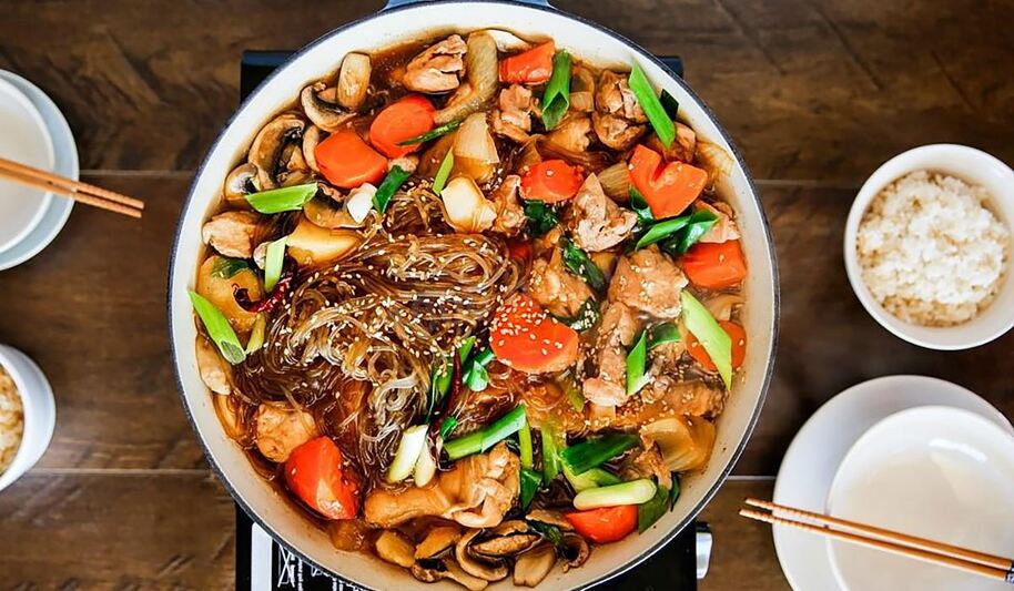 Рецепт горячей фунчозы с курицей