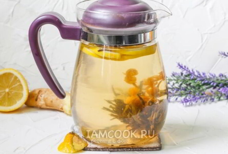 Зеленый чай с имбирем и лимоном