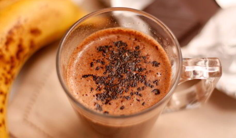 Рецепт горячего бананового коктейля с шоколадом