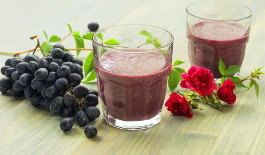 Рецепт бананова-виноградного смузи