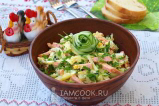 Картофельный салат с колбасой