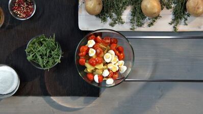 картофельный салат с печенью трески