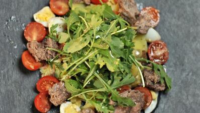 картофельный салат с печенью трески