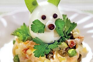 Картофельный салат зайчик