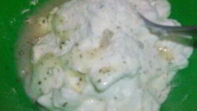 салат с жареным картофелем