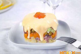 Оливье с языком