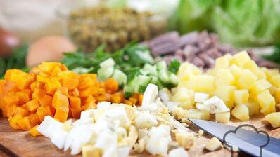 оливье с языком