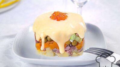 оливье с языком