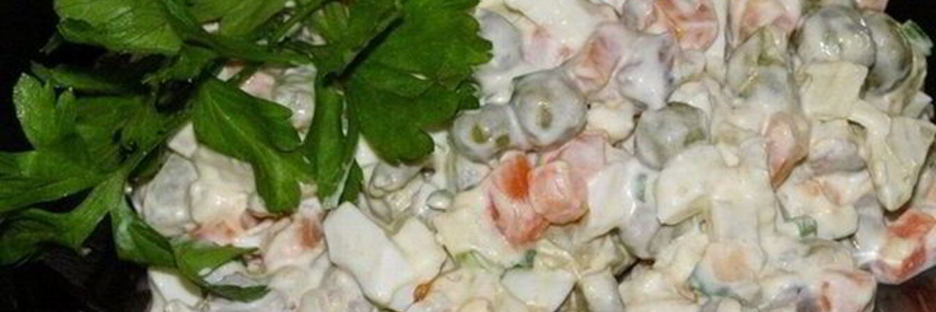 Постный салат Оливье