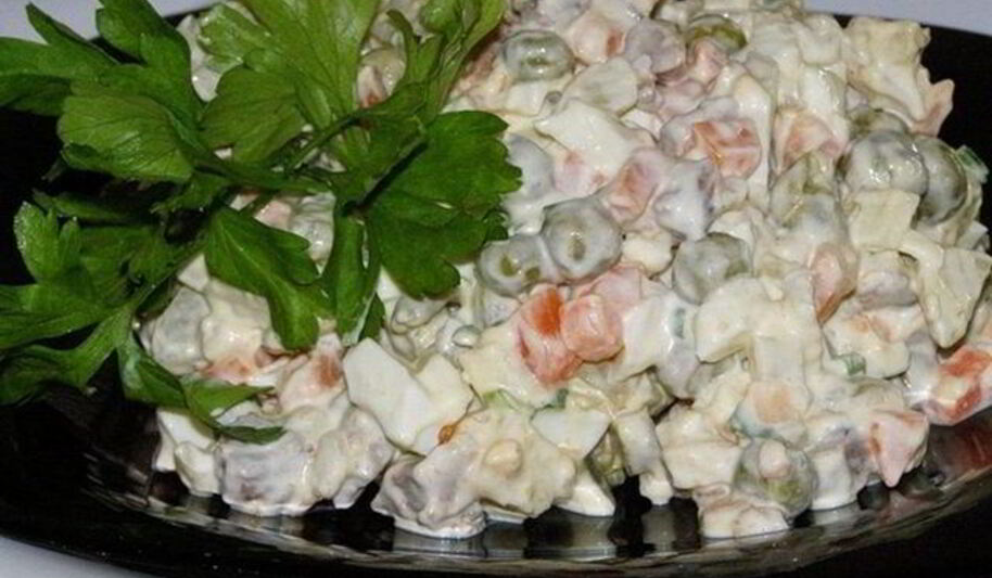 Рецепт постного салата оливье