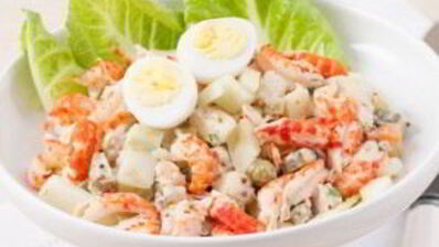 салат оливье с раковыми шейками