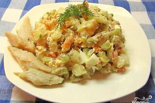 Салат Оливье с рыбой