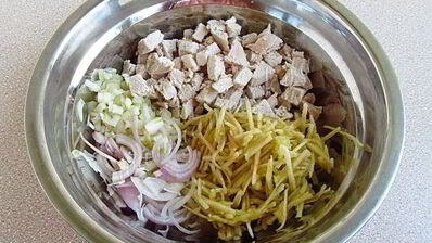 салат из куриного филе с сельдереем и яблоками