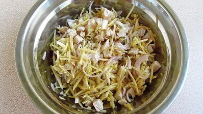 салат из куриного филе с сельдереем и яблоками