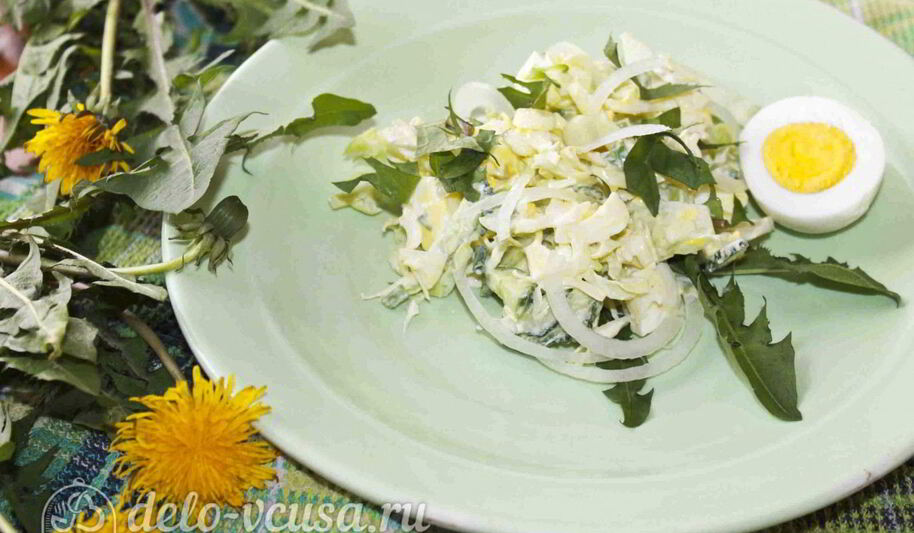 Рецепт салата из одуванчиков