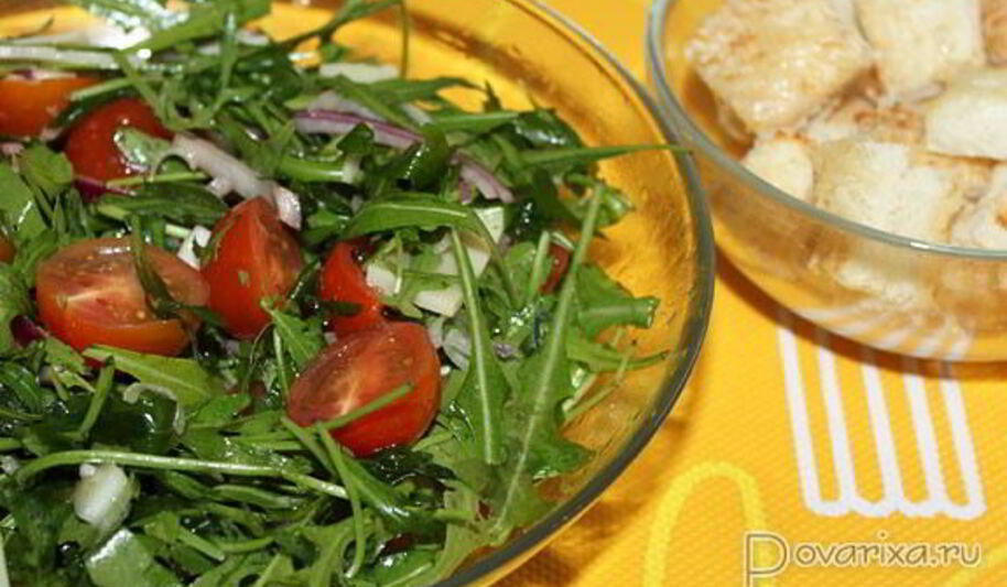 Рецепт салата из рукколы с сыром и черри