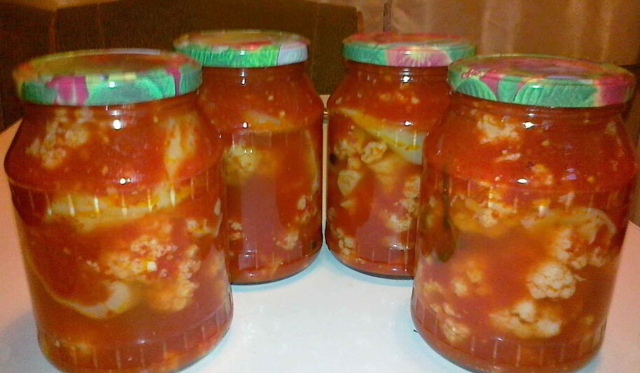 Рецепт салата из цветной капусты на зиму