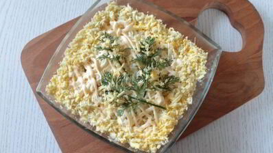 салат мимоза с сайрой