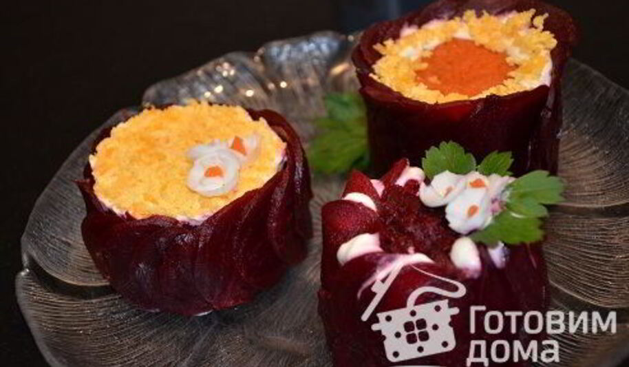 Рецепт порционной селедки под шубой