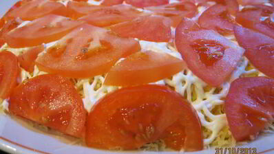 сельдь под шубой из помидор