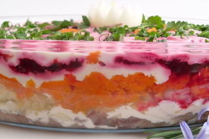 Селедка под шубой без лука