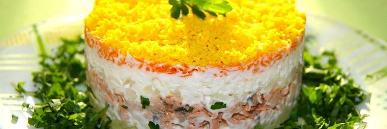 Селедка под шубой без свеклы