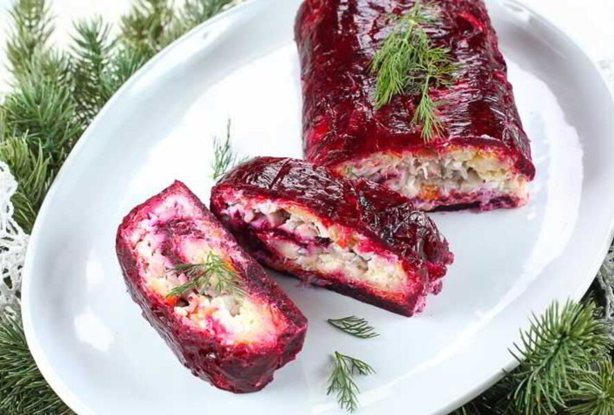 Селедка под шубой рулетом