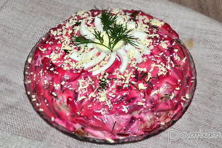 Селедка под шубой с грибами