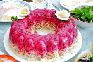 Селедка под шубой с желатином